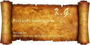 Kulich Georgina névjegykártya